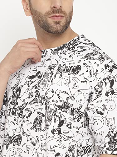 Image of GRITSTONES Men Oversized Half Sleeve Cotton T-Shirt