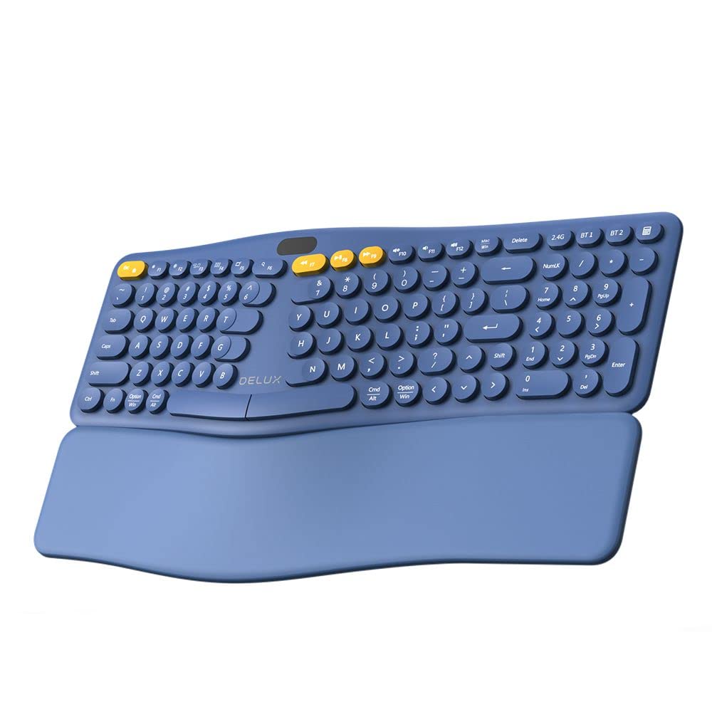Buy Delux Wireless Ergonomic Keyboard, Vertical Keyboard with OLED