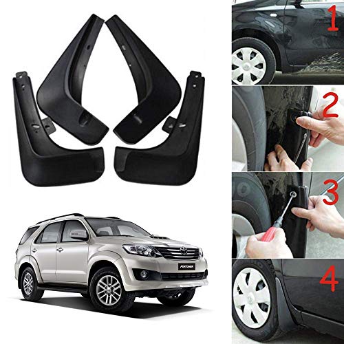 Image of Oshotto (O.E.M Fitting Cup Type) Mud Flap /Splash Guard Compatible with Toyota Fortuner 2016,2017,2018,2019,2020 (T-II) (Set of 4)