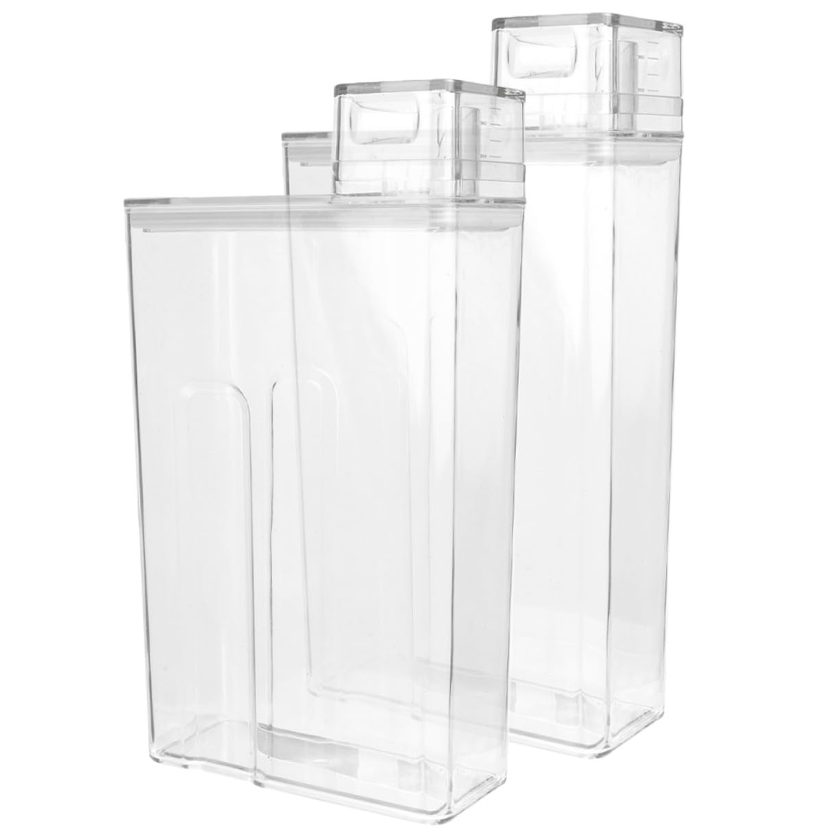 Dispenser Detersivo Trasparente da 2 Pezzi in Pet Grande Capacità e Design Compatto per Lavanderia, Contenitore Pratico per Sapone Lavatrice e Detersivo in Polvere