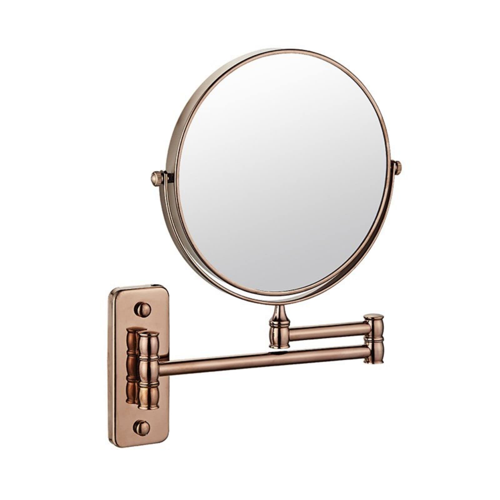 Wandmontierter Rasierspiegel Wandmontage Makeup Sp An der Wand montierter Kosmetikspiegel mit 3-facher Vergrößerung, 20,3 cm runder, doppelseitiger Kosmetikspiegel mit ausziehbarem Arm, um 360° drehba