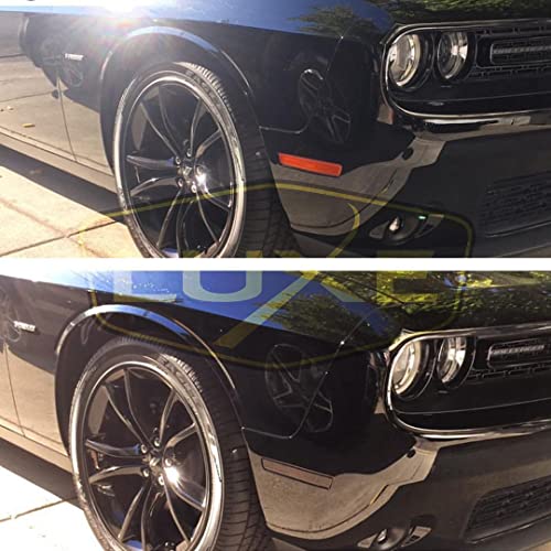 Luxe Auto Concepts Dark Smoke Side Marker Tint Kit For 2015-2023 Dodge Challenger | Exact Cut Dry Application Lightwrap Vinyl Film With Air Release Channels #TOP3