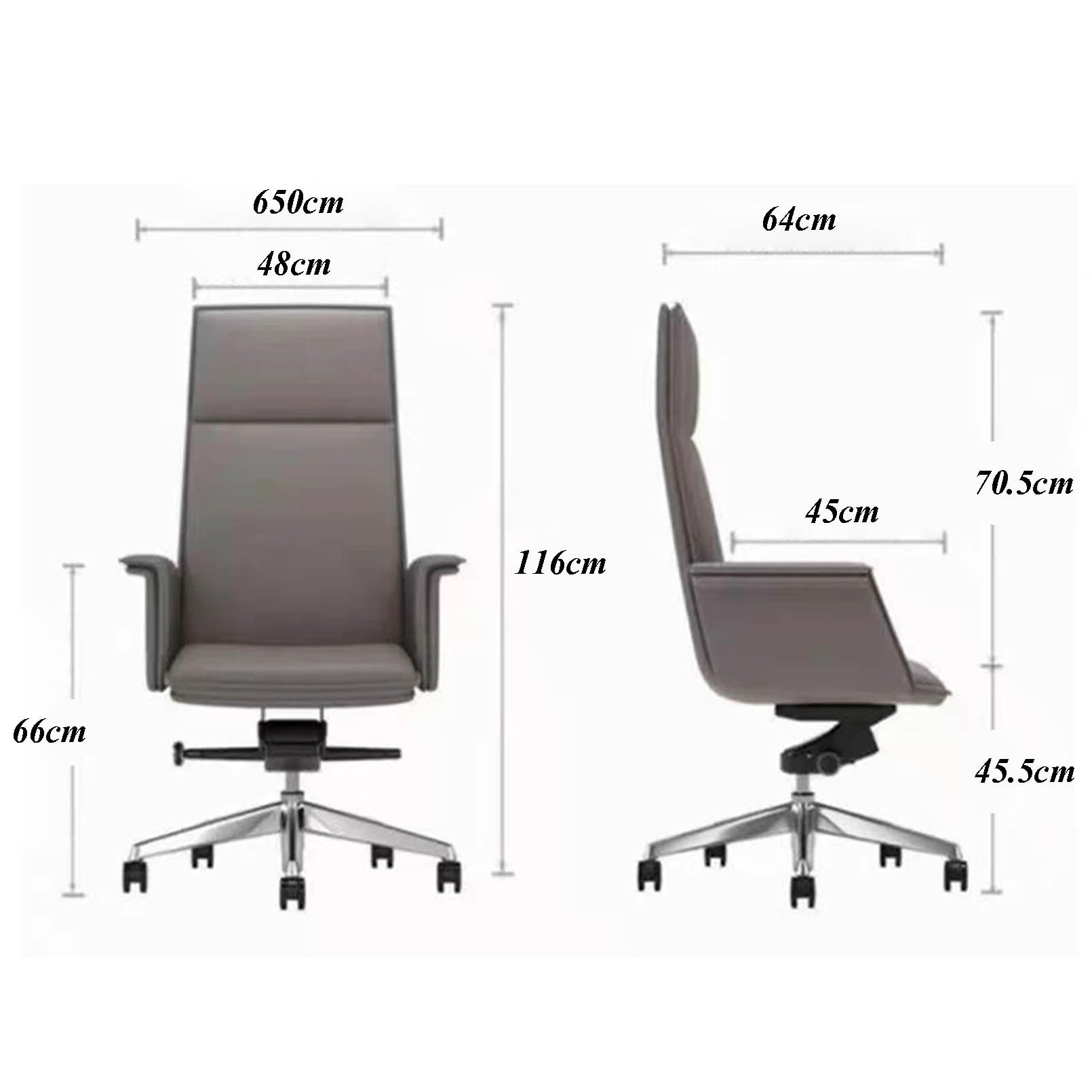 Sedia girevole con schienale alto, con ruote, in ecopelle e base in alluminio, tessuto liscio traspirante, ideale per casa, ufficio o piccoli spazi