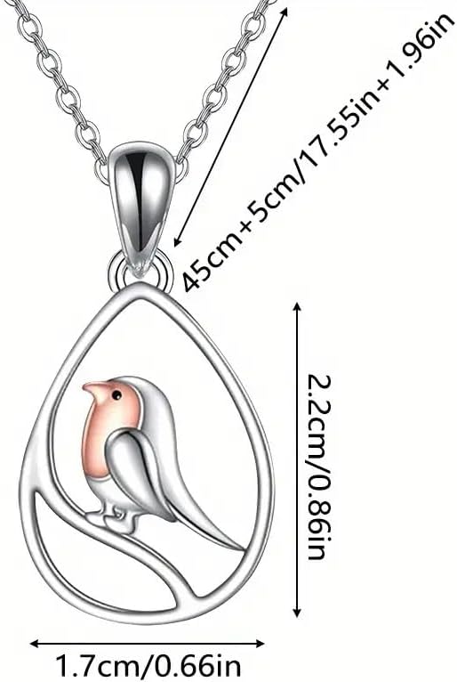 Hummingbird Necklace, Bird Teardrop Pendant Animal Memorial Jewelry Birthday Gifts for Women Bird Lovers - Image 5