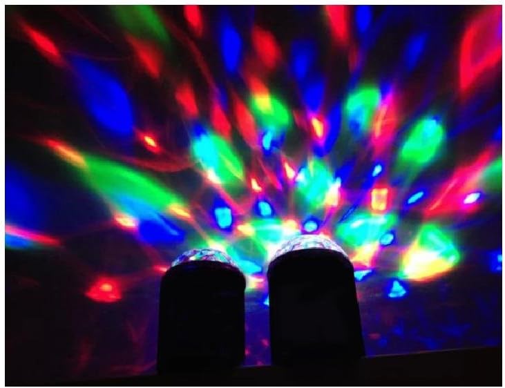 Portable Wireless Bluetooth Rechargeable LED Crystal Ball Disco Light with Loud Sound Speaker - Also can be used as Car Handfree Kit (Colour Black)