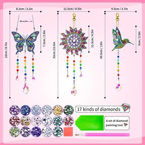 Anofty DIY Diamond Painting Toys Wind Chimes Suncatcher with Double Sided Rhinestone for Window Garden Home Decor - Ideas Birthday Gifts for Girls Teen Kids 6 517LZaXbvRL. AC