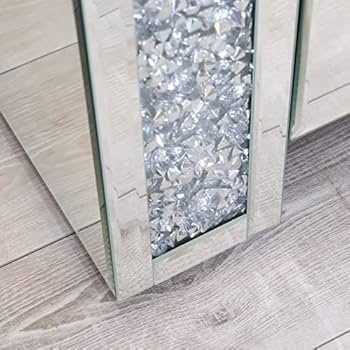 Amazon｜ミラー家具 3段チェスト ディスプレイスタンド シルバー