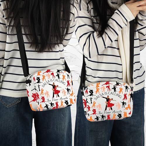 JNIAP Salsa Dance Lover Gift Salsa Is Calling The Floor Awaits Crossbody Bag Dance Lesso Gift (Salsa Is Calling HCB)
