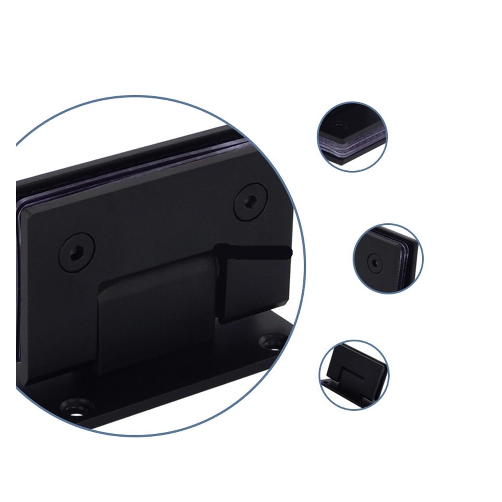 Bisagras para mamparas de ducha, Bisagra de puerta vidrio sin marco acero inoxidable abrazadera mampara ducha 90 grados Clip plegable Multicolor(Color 3)