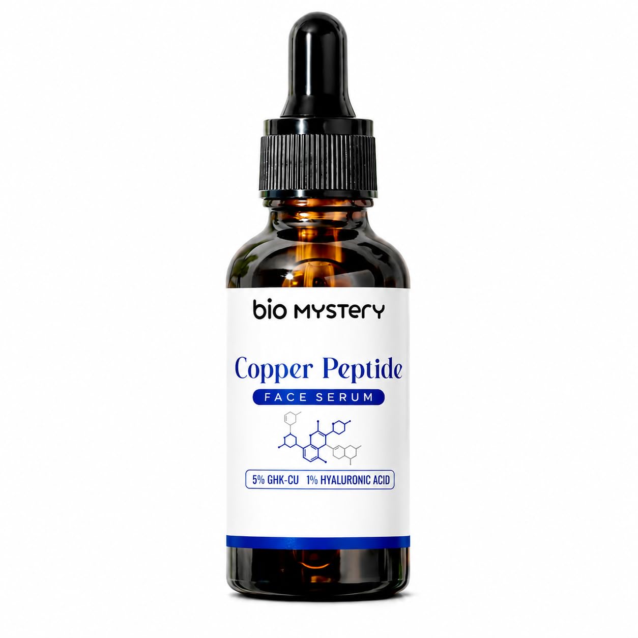 Bio Mystery GHK-Cu Copper Peptide Face Serum for Anti Aging & Skin Repair | 5% GHK-Cu Peptides + 1% Hyaluronic Acid | Firm