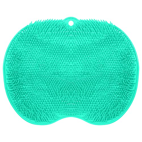 Alfombrilla de lavado de pies para ducha, alfombrilla de lavado de pies, alfombrilla de masaje de silicona antideslizante, exfoliante spa, mejora la circulación sanguínea (verde) Cover