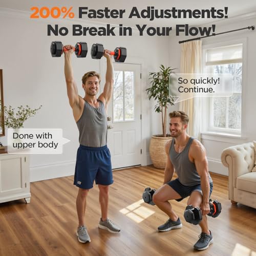 LifeOG 25 lb Adjustable Dumbbells (4–25 lb per dumbbell, Pair) — view 7
