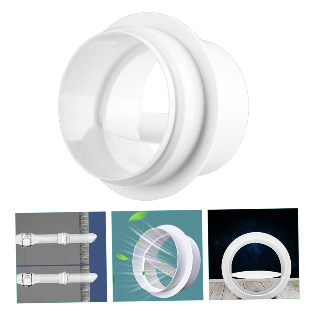 SHINEOFI 4 Stück Duct Connector für Luftventilation Rückschlagventil für Abluftschläuche Einfache Installation Material Langlebig Kompatibel mit Heizungs und Kühlanlagen