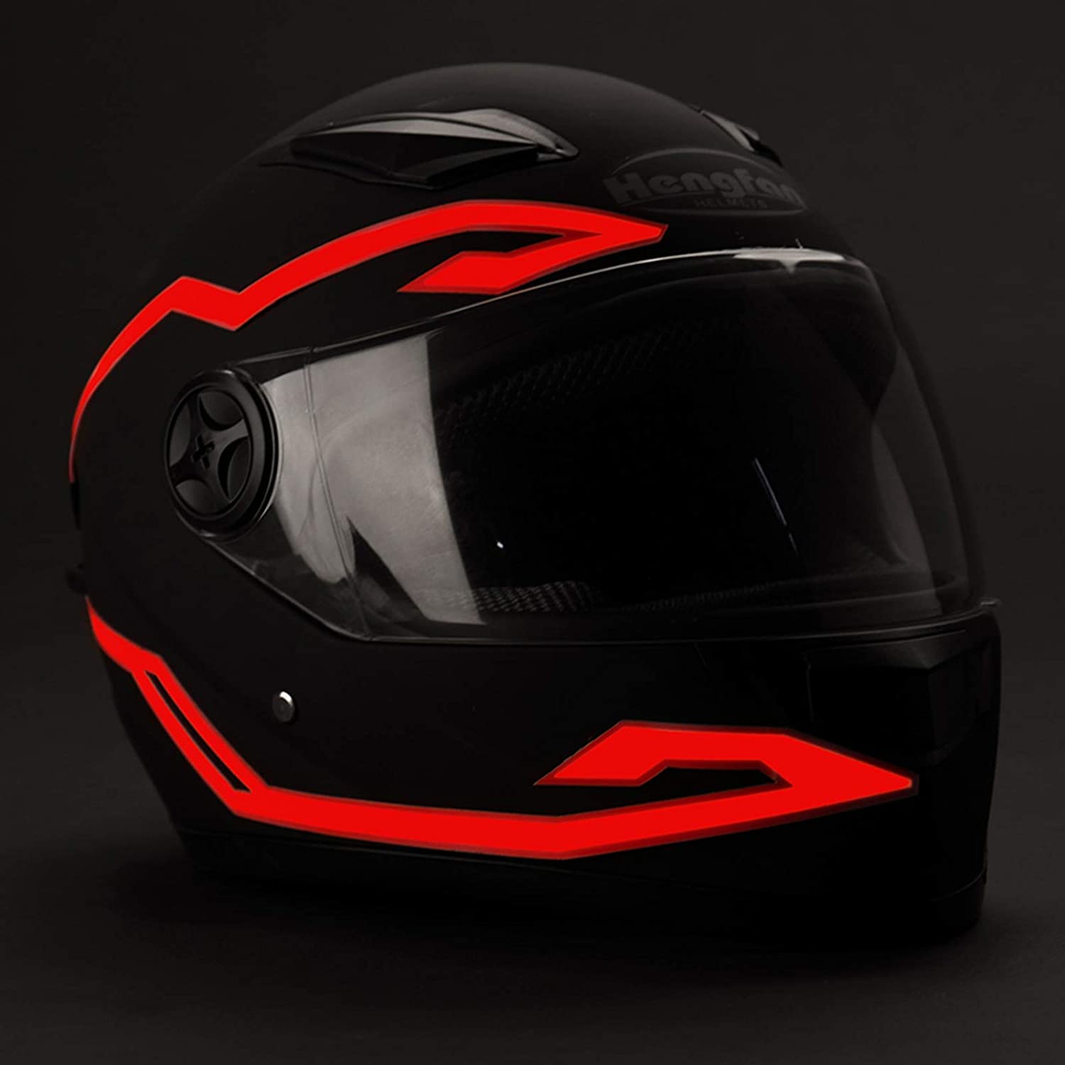 Vagary Motorcycle Helmet EL Light Strip, 3 Modes Driving LED Signal Decoration Kit (Red)-image-38