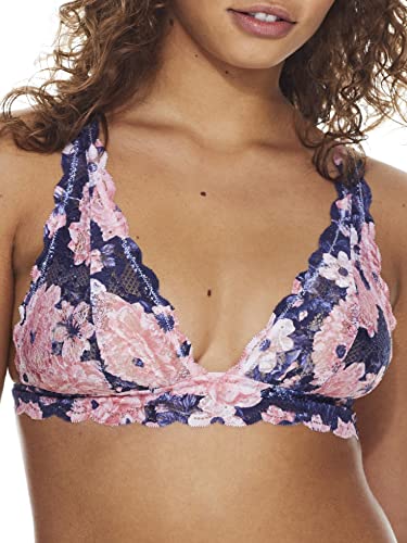Cosabella Womens Say Never Printed Tall Triangle Bralette, Navy Oversize Floral, Small