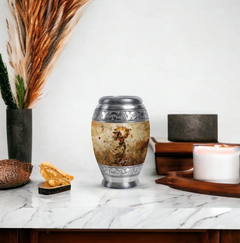 Native American Mini Urns for Funerals, 3 Inch, Small Urns for Human Ashes, Pack of 1, Little Keepsake Urn, Memorial Urn, Cremation Urn for Adults, Decorative Urn for Male & Female