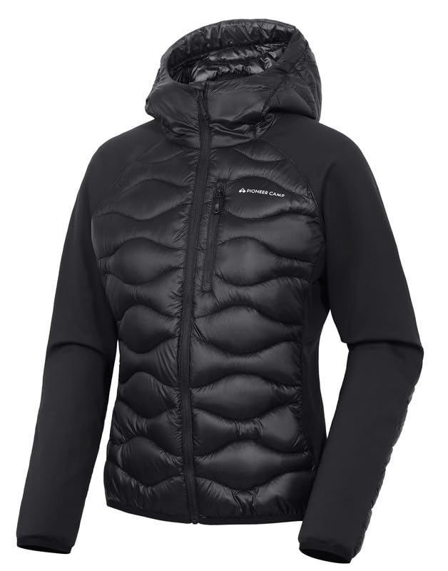 Pioneer Camp Sport Jacket Damen Wasserdicht Laufjacke Herbst und Winter Leicht Steppjacke Warm Übergangsjacke für Frauen Atmungsaktiv Softshelljacke mit Kapuze und...