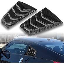 Q1-TECH, Side Window Louvers Scoop Cover Vent Sun Shade Cover Compatible with 2003-2008 Nissan 350Z Z33, ABS, Fits for All Weather, Painted Carbon Fiber, 2004 2005 2006 2007