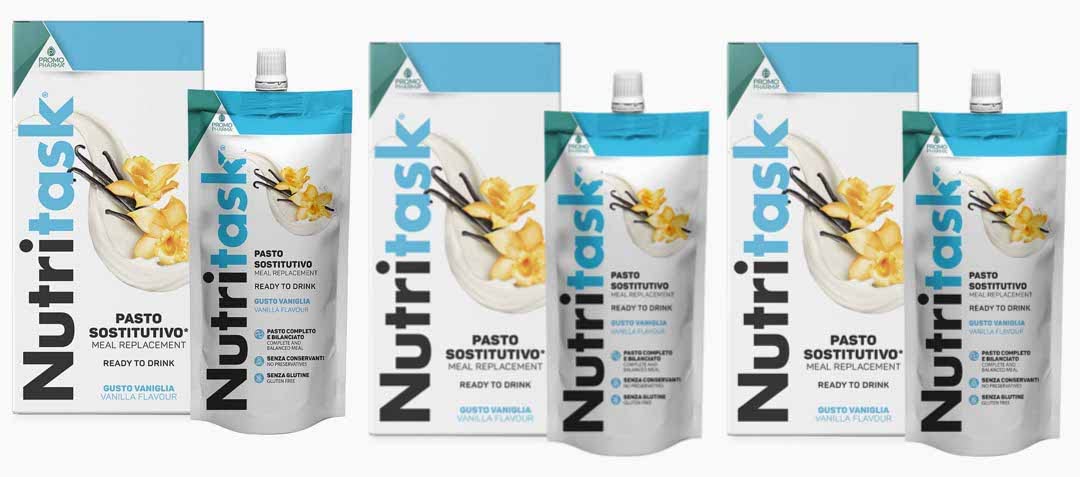 PromoPharma - Nutritask Pasto Sostitutivo - 6 buste da 220gr gusto Vaniglia