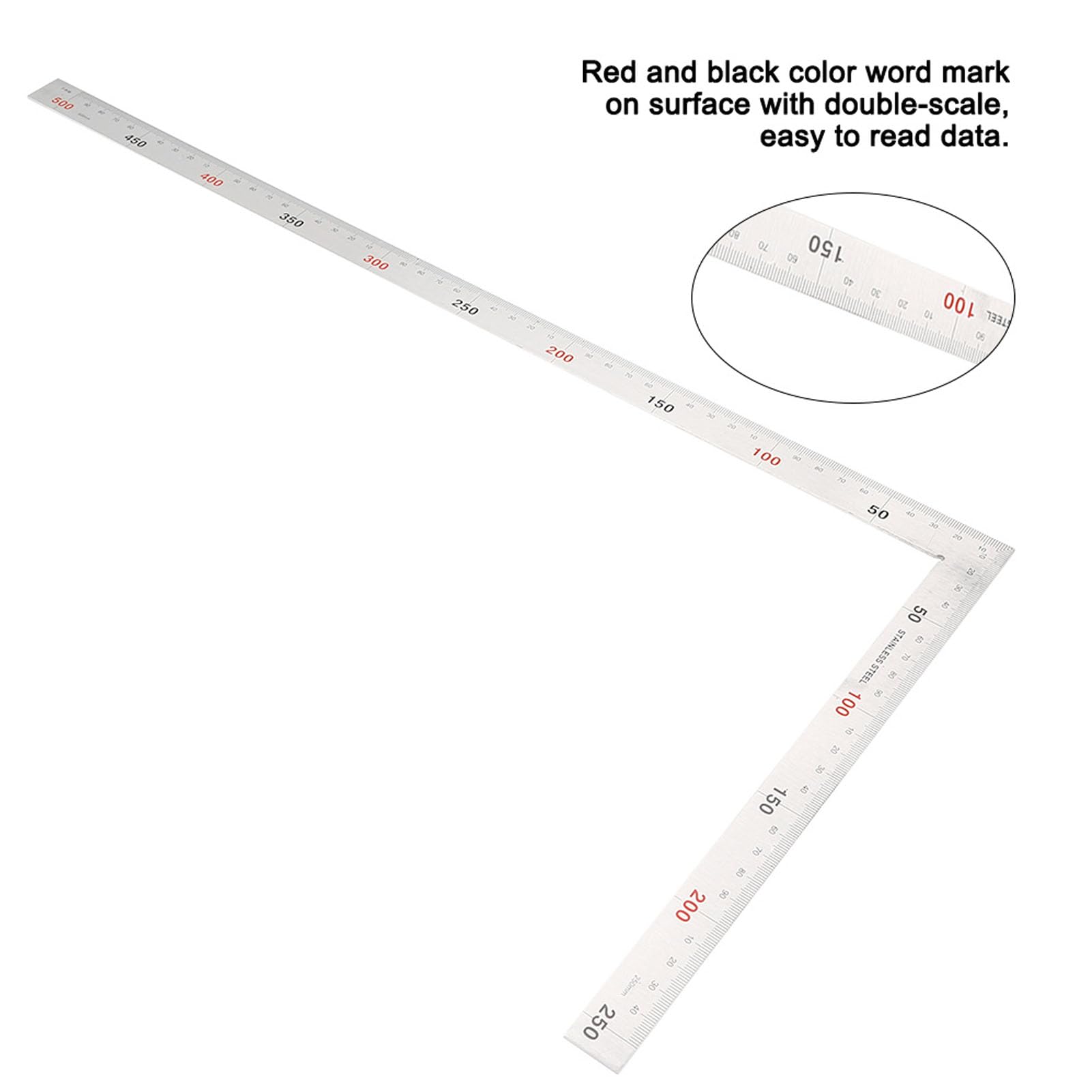 WGFOIP 2pcs Metal Square Angle Ruler, Stainless Steel High Hardness Double-Sided Scale, for Precise Measurement Tool - Image 4
