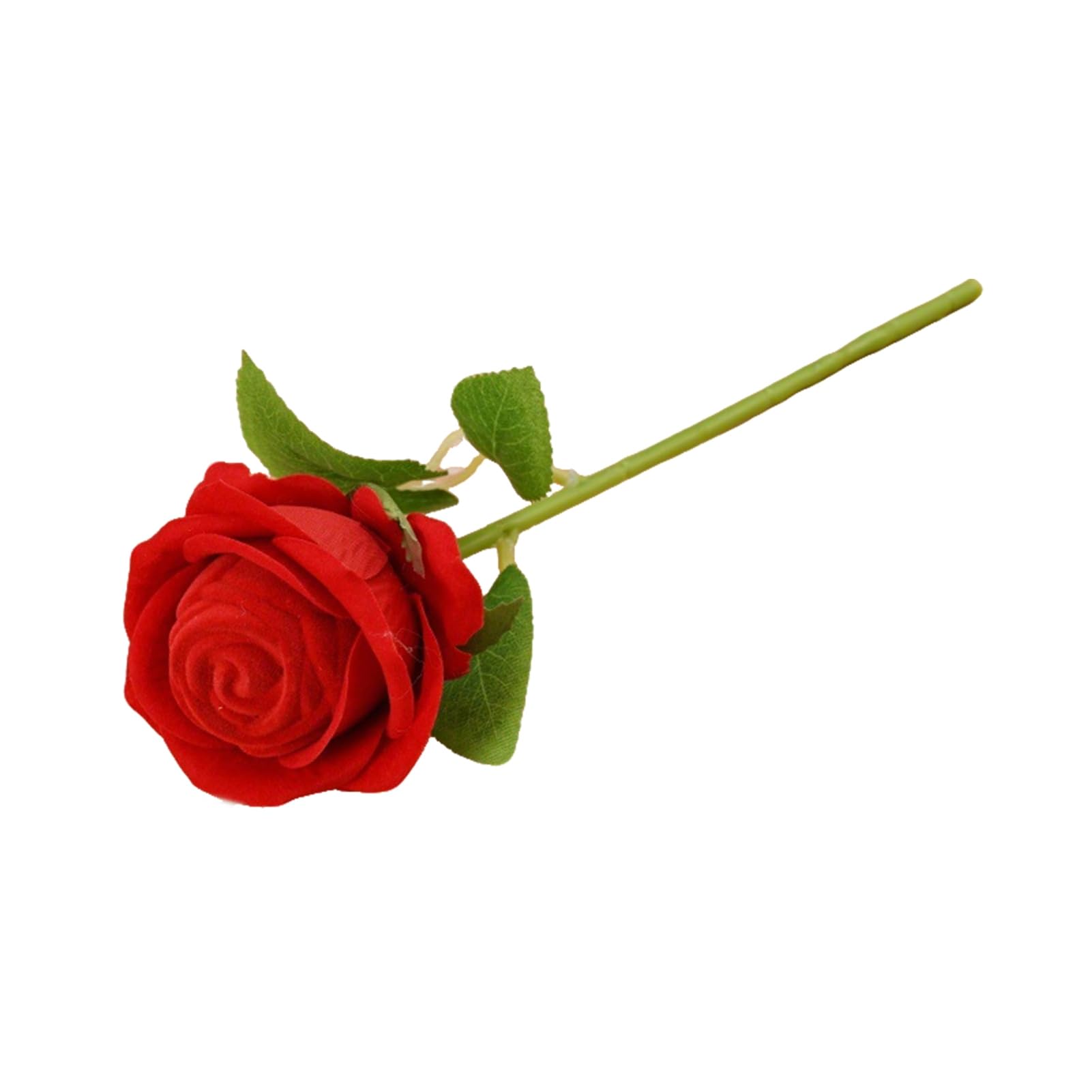 Rikuuui Eternal Flower Ring Gift Box with Stem Clear Jewelry Display Case for Engagement Proposal Wedding Anniversary Valentine's Day Red