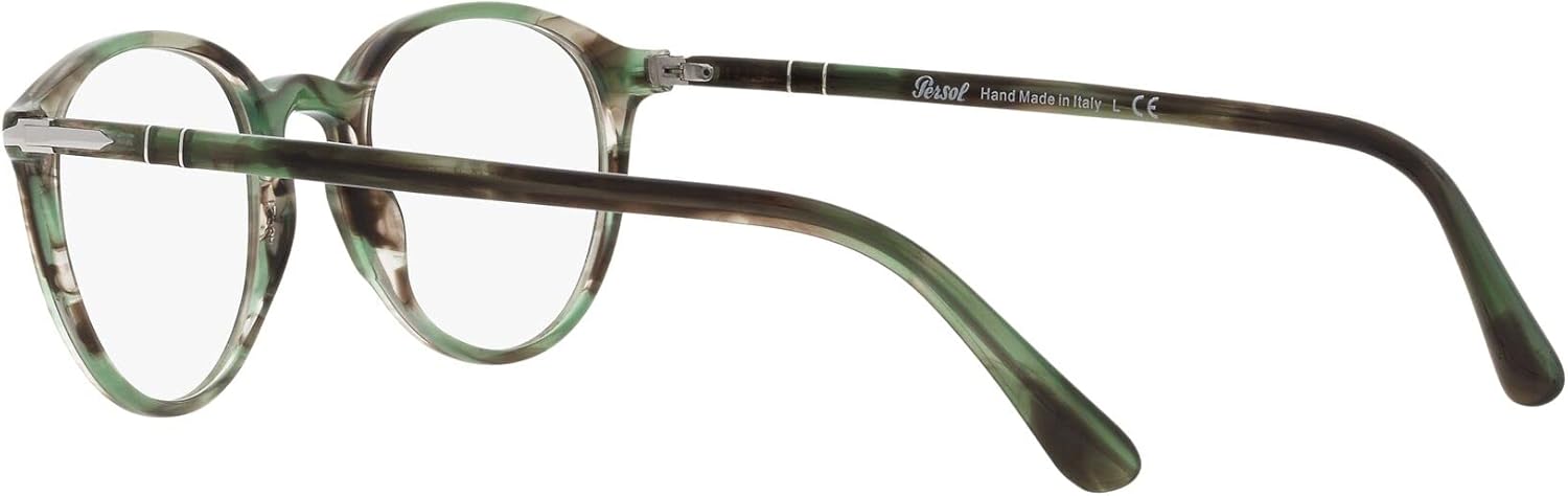 Persol PO3218V Round Prescription Eyewear Frames Striped Green/Demo Lens 49 Millimeters image 5 of 12 B0BD8HV3KT