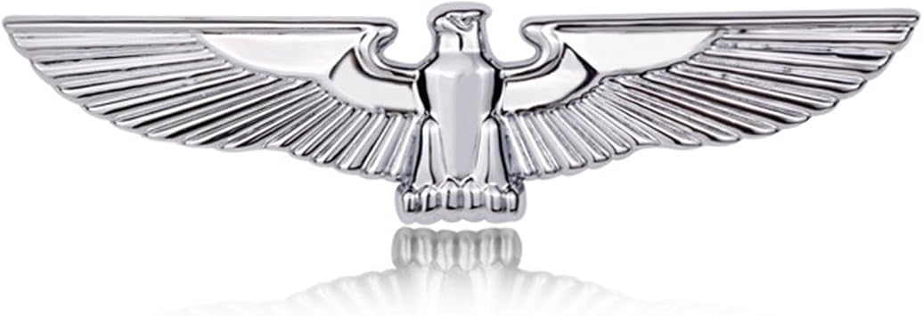 Eagle Metal car Emblem,Auto Emblem,3D Hawk Animal Decoration Metal car Sticker- Rear car Tail Decoration Sticker Silver