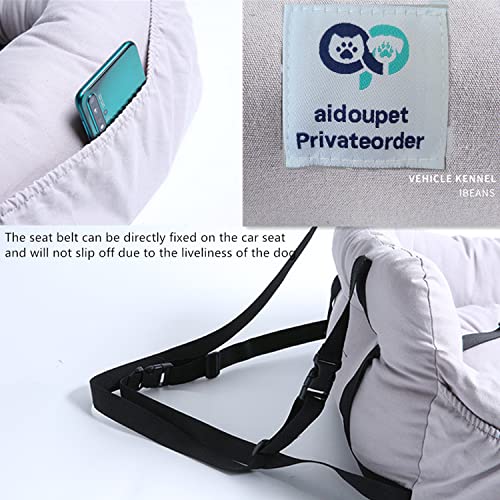 Aidou Dog Car Seat, Dog Booster Seat For Small Medium Large Dogs Cats,Pet Travel Booster Seat, Dog Safety Car Seat With Storage,Dog Car Bed Dual-Use For Car And Home (Midium Grey) #TOP2