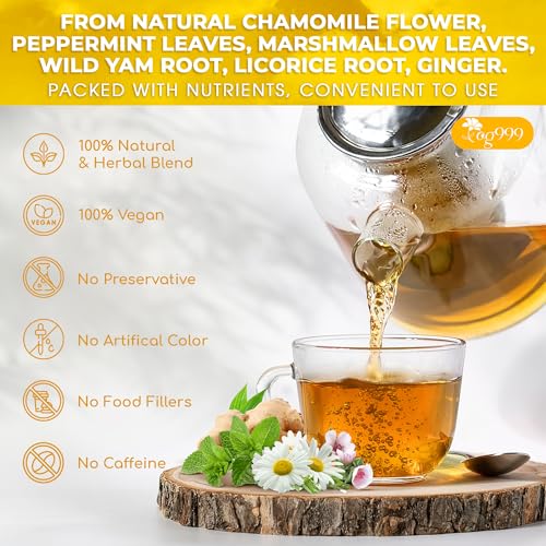 Image of TOG999, Diverticulitis Tea Bags | 40 Count | 100% Natural Chamomile, Peppermint, Marshmallow Leaf, Wild Yam Root, Licorice & Ginger Herbal Blend - Caffeine-Free Comfort Tea, Vegan.