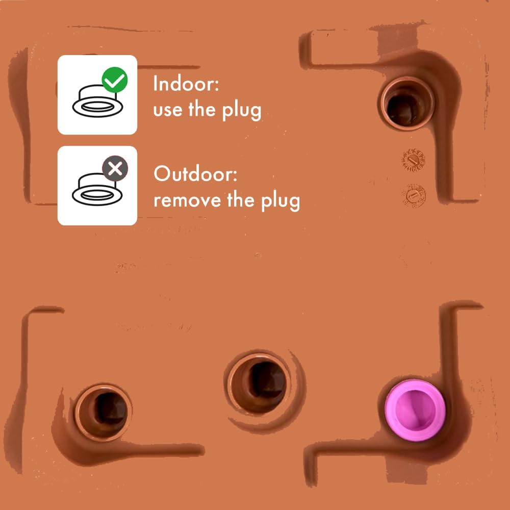 Deroma Millennium 10” Cube Planter | Light & Durable Plastic | Indoor or Outdoor Square Pot for Patio/Porch | Includes Water Reserve & Drain Plug | Trendy Planter for Plants, Flowers, Garden | Rust