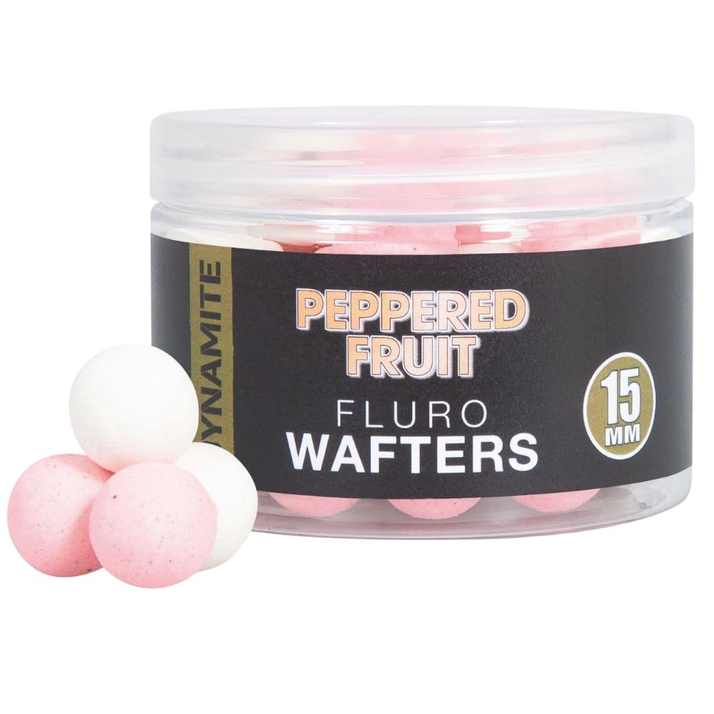 Dynamite Baits Peppered Fruit hookbaits (Fluro Pop-Ups 15mm)