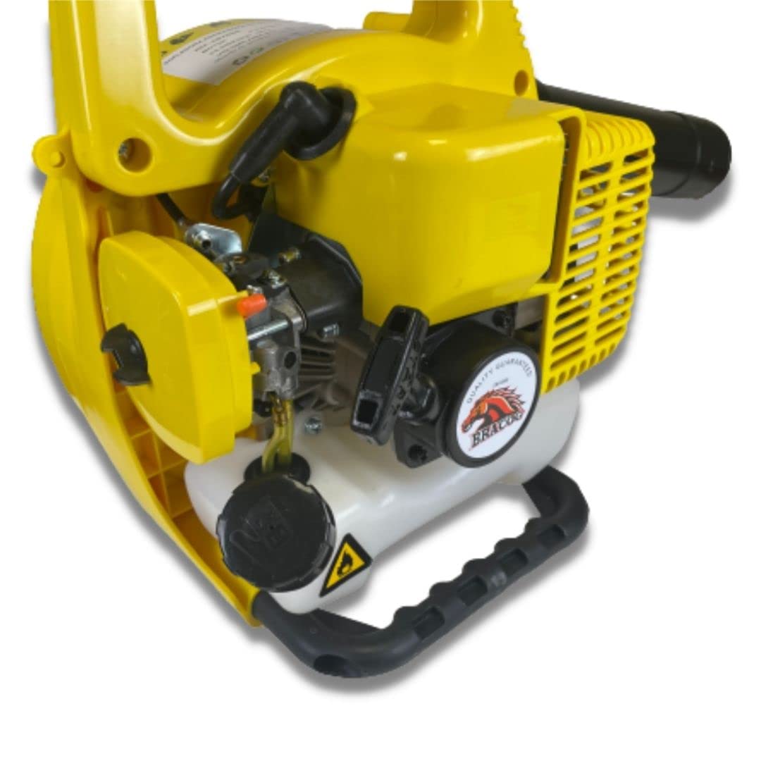 BRACOG EBV260E Pro Soplador y Aspirador de Hojas (3 en 1) a Gasolina con Motor 26 CC, Velocidad 350 km/h. Triturador de Hojas Profesional para Jardín, Césped con Bolsa de Recogida 60L.
