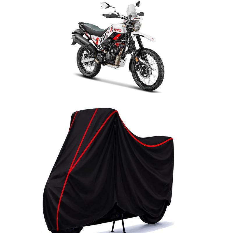 Image of Hero Xpulse 200 4V Pro Water Resistant Bike Cover for All Motorcycles & Rain | Heavy Duty Taffeta Fabric | UV Protection, Dustproof, Scratchproof | All Weather Two Wheeler Cover with Elastic Bottom