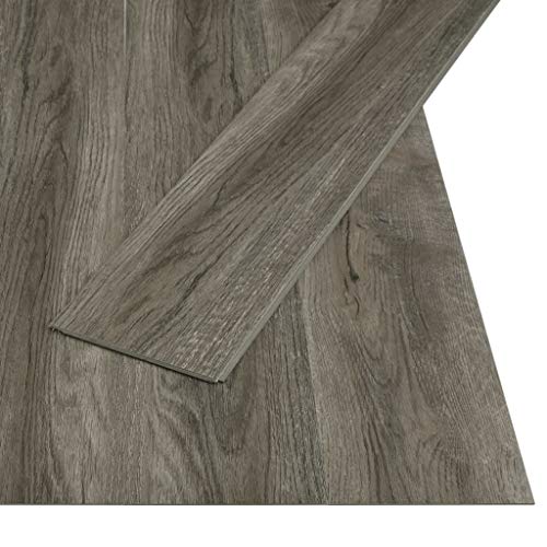 vidaXL Lamas Suelo PVC Click 4 mm 3,51 m² Gris y Marrón Oscuro Loseta Vinilo