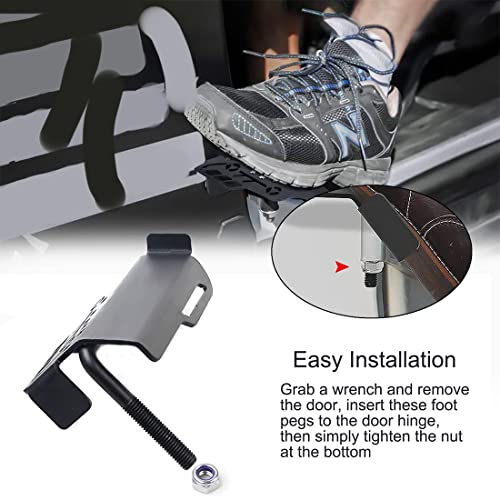 Kmfcdae For Jeep Jl Foot Pegs Jk Exterior Front Door Hinge Foot Rest Kick Pedal Grille Panel Compatible With Jeep Wrangler Jk Jku Jl Jlu 2007-2023 (2 Pcs) #TOP4