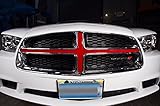 Factory Crafts Grille Insert Graphics Kit Vinyl Decal Wrap Compatible with Dodge Charger 2010-2014 - Dark Red