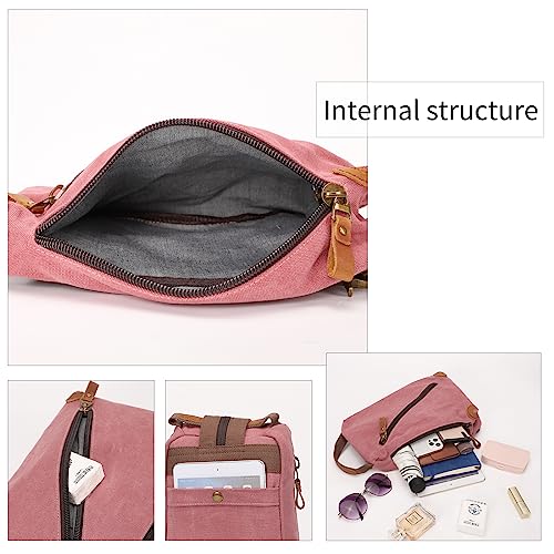 Image of KL928 Canvas Sling Bag crossbody Bags Small Backpack Pack Travel Purse convertible purses for Women Men