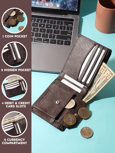 Image of SAMTROH PU Leather Wallet for Men, Brown