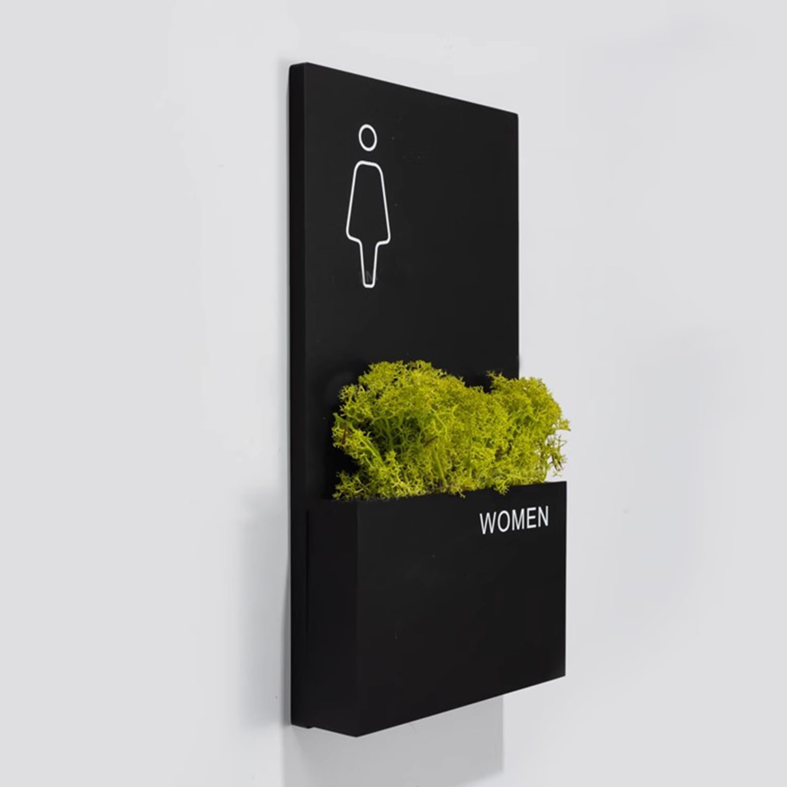 Badezimmer Kennzeichen, Toiletten-Türschild aus Edelstahl, Unisex, Dekoration, for Hotel, Geschäft, Einkaufszentrum, Restaurant, Schwarz, 26 x 14 cm(B)