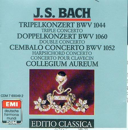 J.S. Bach, Triple Concerto BWV 1044 / Double Concert BWV 1060 / Harpsichord Concerto BWV 1052 [Audio CD] Barthold Kuijken; Helmut Hucke; Franzjosef Maier; Gustav Leonhardt; Johann Sebastian Bach and Collegium Aureum