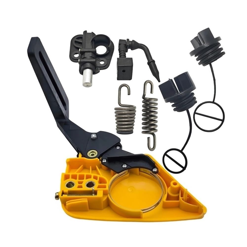Kit de Aceite de Cubierta Protectora de Mano de Freno Apto for Piezas de Motosierra 350 351 con Tapa de Aceite de Combustible, repuestos de Motosierra con Resorte de Choque