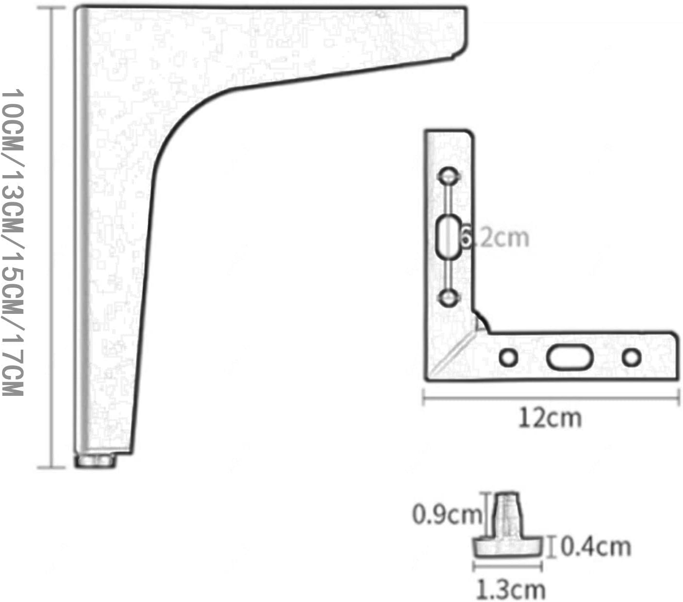 Furniture Legs, 4Pcs, Triangular Furniture Legs, Modern Support Legs, Sofa Replacement Legs, Gold Metal Legs, Furniture Legs for Heavy Furniture,Gold-17cm/6.7in