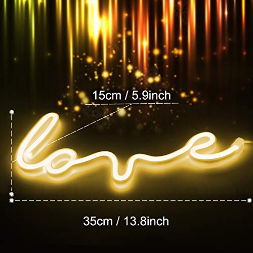 XIYUNTE Love Neon Light Led Neon Sign Love Light Wall Decor - Battery or USB Powered White Love Neon Signs Light up for Kids Room,Party,Valentine\'s Day,Wedding,Christmas,Wedding - Thumbnail 2