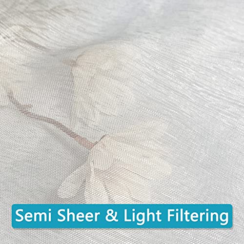 White Sheer Valances For Windows - Light Filtering Semi Sheer Valances For Living Room/Bedroom/Kitchen/Bathroom/Cafe - Transparent Window Valance Curtains With Rod Pocket 2 Panels 52X18 Inches Long #TOP4