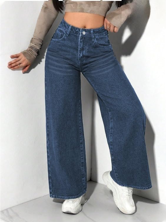 Image of Ben Martin Baggy Jeans for Women || Women,s Loose Jean Pants || Oversized Jean's for Women's || Wide Leg Jean,s for Woman || Casual Jins for Woman's || Loose Jin Pant for Woman,s 3-BM-JJ33