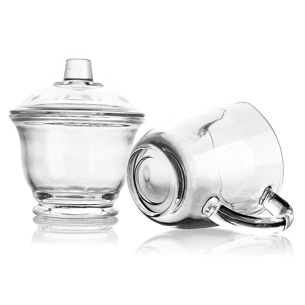 Contenedor de Azúcar y Jarra de Leche de Cristal
