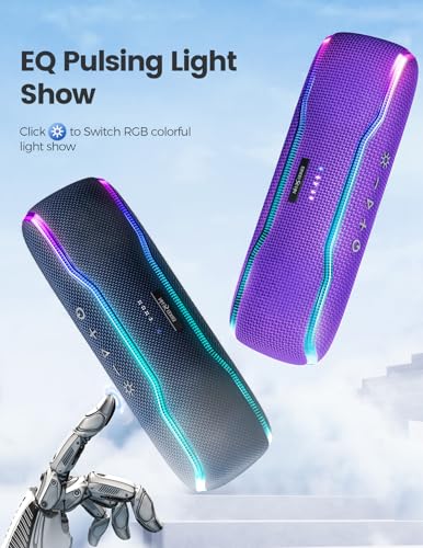 ERKEISEHN-Bluetooth-Speaker-IPX7-Waterproof-Wireless-Speaker-with-Colorful-Flashing-Lights-25W-Stereo-Sound-with-24H-Playtime-100ft-Bluetooth-Range-Home-Outdoor-Speaker-TWS-Pairing-for-Teen-Gifts