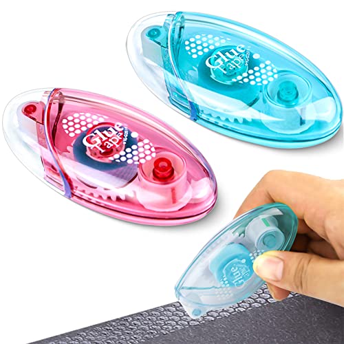 Kleberolle Doppelseitig Klebebandläufer Klebebandrolle Klebepunktwalze Applikatorbandstift Hervorragende Klebeleistung Band mit Klebstoffwaben zum Basteln Karten Markierung 8,5mmx5m Cover
