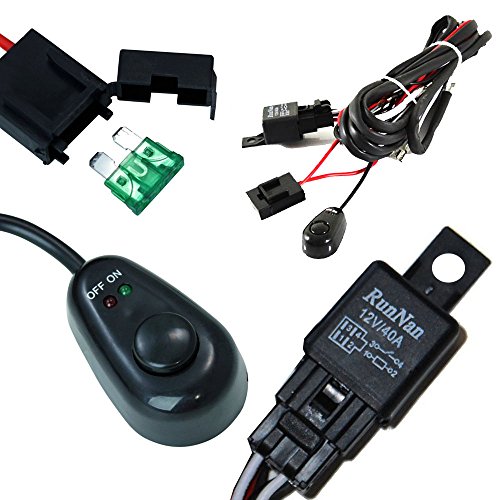 Ijdmtoy (1) Universal Fit Relay Harness Wire Kit With Led Light On/Off Switch Compatible With Fog Lights, Driving Lights, Xenon Headlight Lighting Kit Or Led Work Light, Etc #TOP5