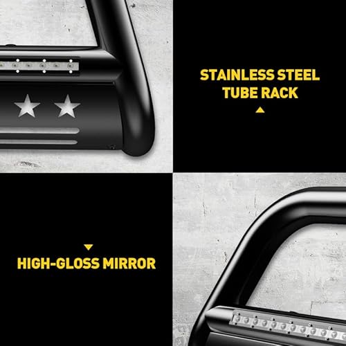 Kac Bull Bar With Led Light Bar Brush Guard Replacement For 2005-2015 Tacoma, Pickup Truck Off-Road Front Bumper, 3" Push Bar Tubing Grille Guard Exterior Accessories #TOP7